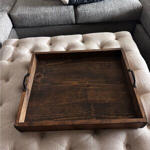 Rustic Wooden Serving Tray with Handles